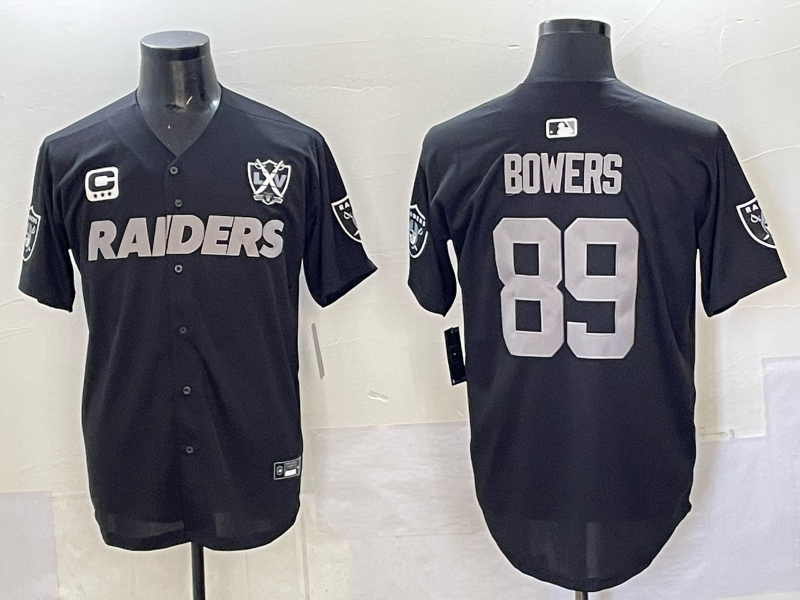 Men Oakland Raiders #89 Bowers Black Nike 2025 Limited NFL Jersey 003